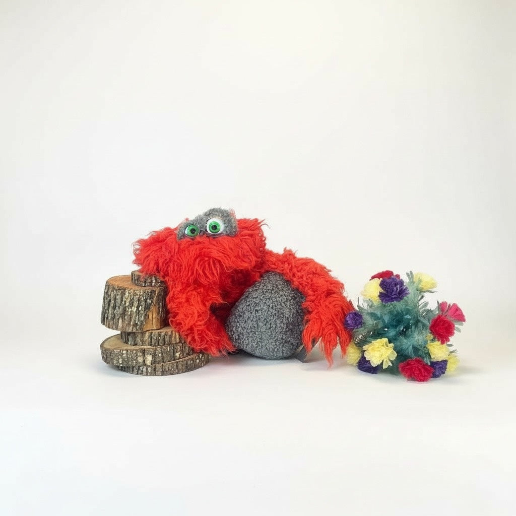 Red Scruffy — Handmade Performance Puppet